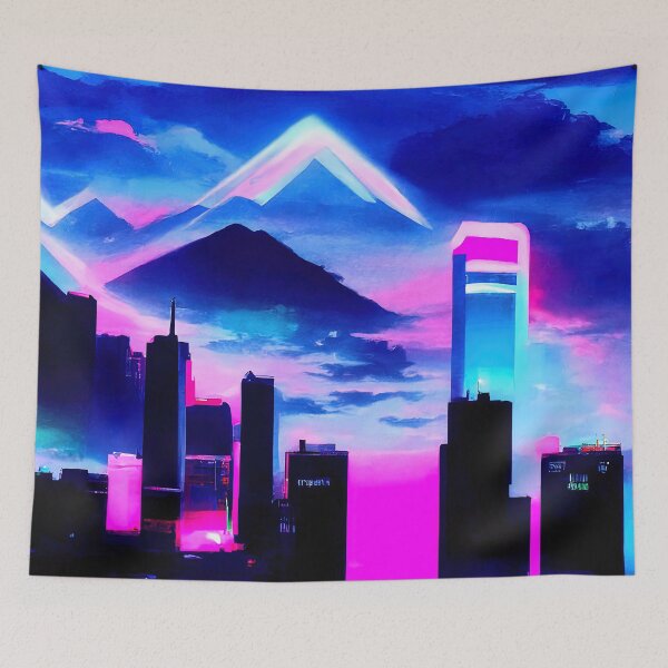 Item preview, Retrofuturistic Skyline designed and sold by AM FineArtPrints.