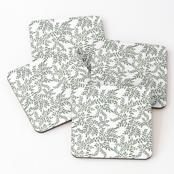 Item preview, Winding Vines (Green & White) designed and sold by Art by Kendra Crae.
