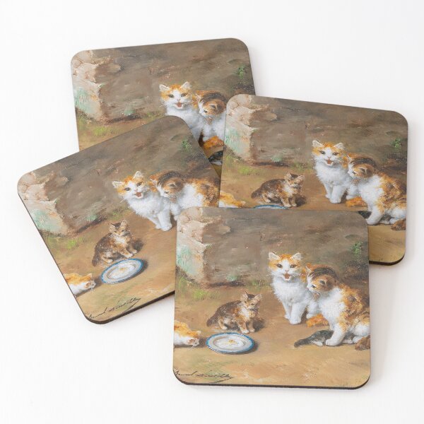 Item preview,  Cat Family ,cats drink milk Alfred Arthur Brunel Neuville   cute Cat Family designed and sold by TeeARTHY.