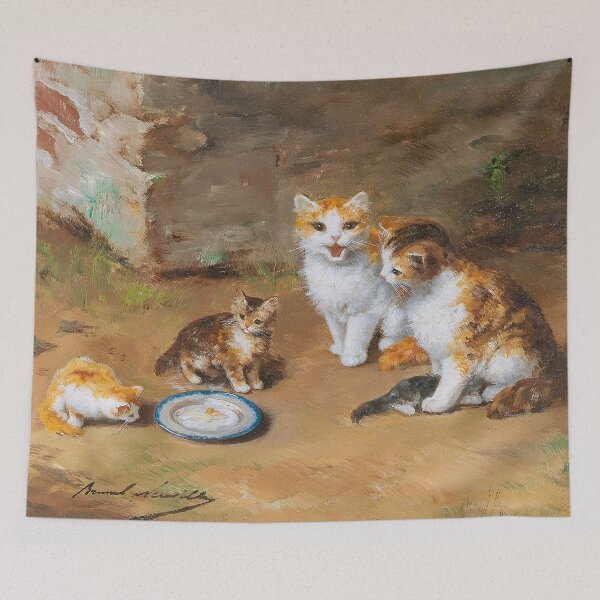 Item preview,  Cat Family ,cats drink milk Alfred Arthur Brunel Neuville   cute Cat Family designed and sold by TeeARTHY.
