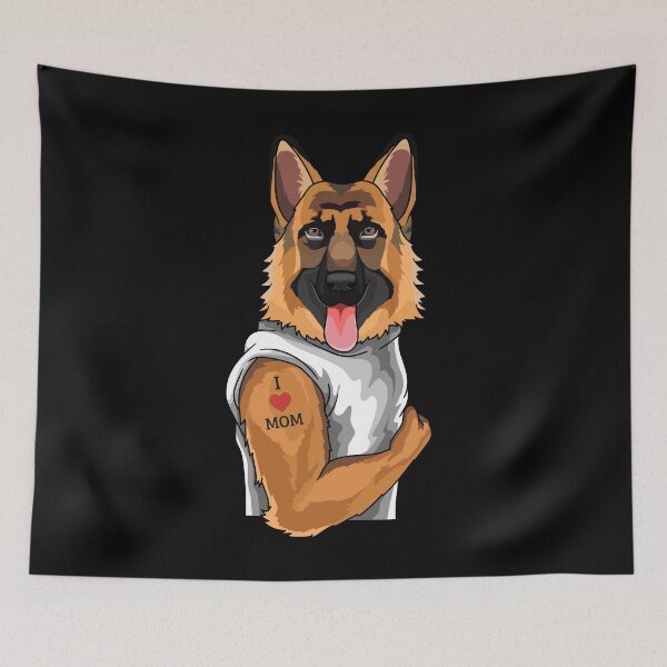 Item preview, German Shepherd Mom I Love Mom Tattoo designed and sold by Ibu83.