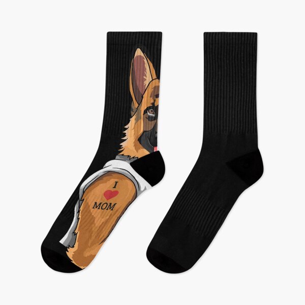 Item preview, German Shepherd Mom I Love Mom Tattoo designed and sold by Ibu83.