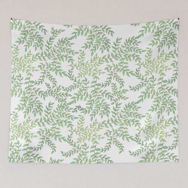 Item preview, Winding Vines (Bright Green & White) designed and sold by Art by Kendra Crae.