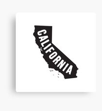 California Typography Map Canvas Print