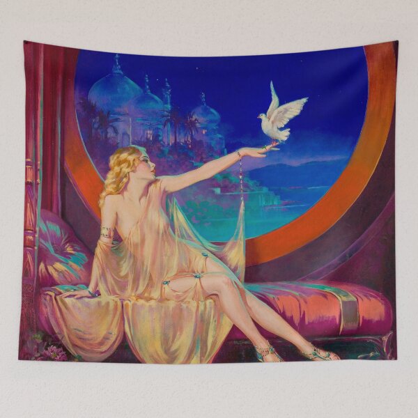 Item preview, Sultana by Henry Clive beautiful woman in  palace  bird designed and sold by TeeARTHY.