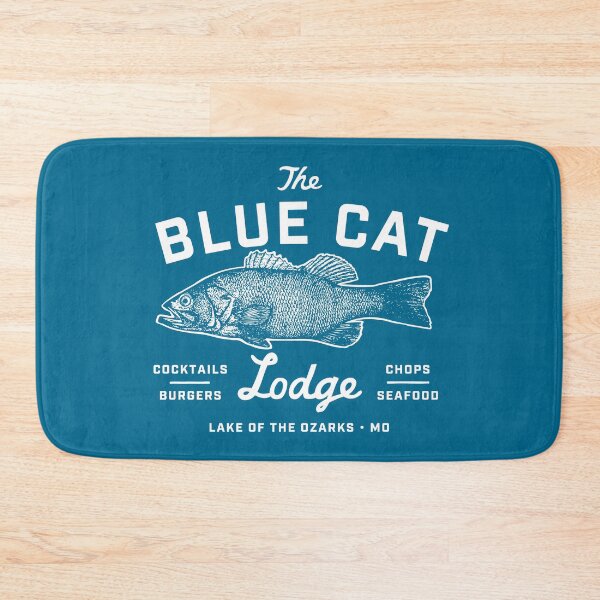 Item preview, Ozark Blue Cat Lodge Fish in White designed and sold by lorenklein.