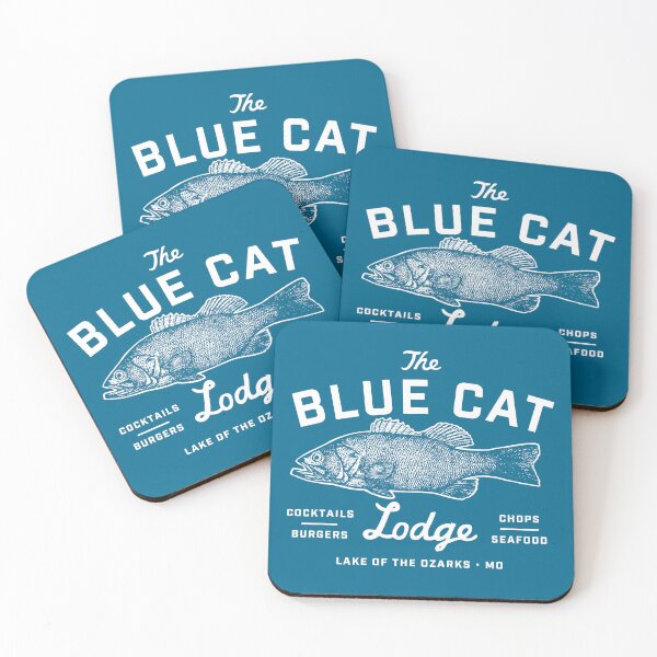 Item preview, Ozark Blue Cat Lodge Fish in White designed and sold by lorenklein.