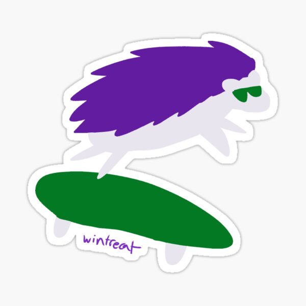 genderqueer pride skater hedgehog Sticker
