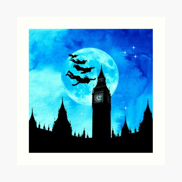 Magical Watercolor Night - Peter Pan Art Print