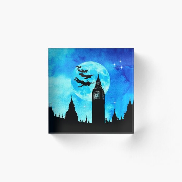 Magical Watercolor Night - Peter Pan Acrylic Block