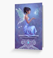 Opalite Fairy with Glowing Butterfly Greeting Card