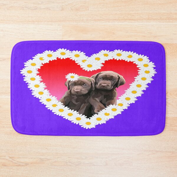 Item preview, Chocolate Lab Puppies Flower Daisy Heart designed and sold by Deborah Camp.