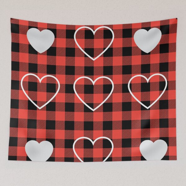 Item preview, Hearts on Plaid designed and sold by Poetic Patterns Studio.