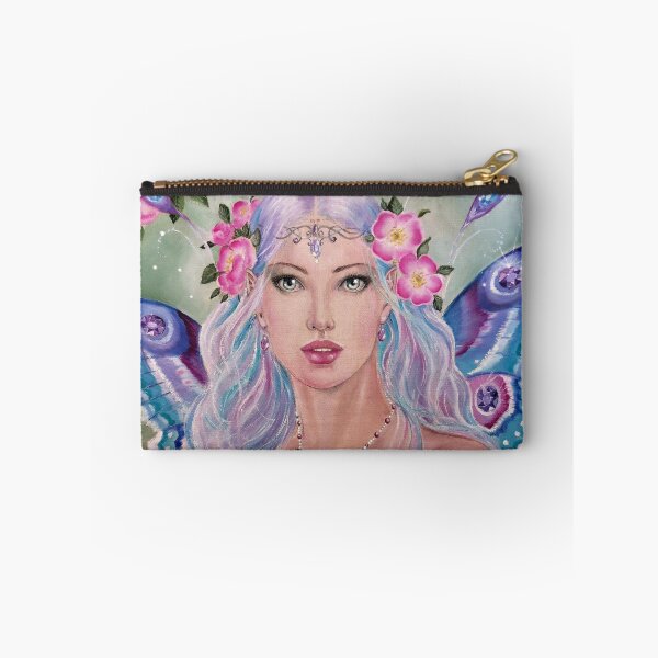 Item preview, Blue butterfly winged wild rose fairy faerie fantasy designed and sold by Gabriella  Szabo.