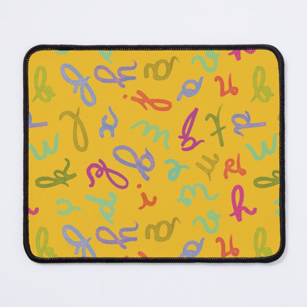 Item preview, ABC yellow cute cursive letters designed and sold by camilacarvalho.