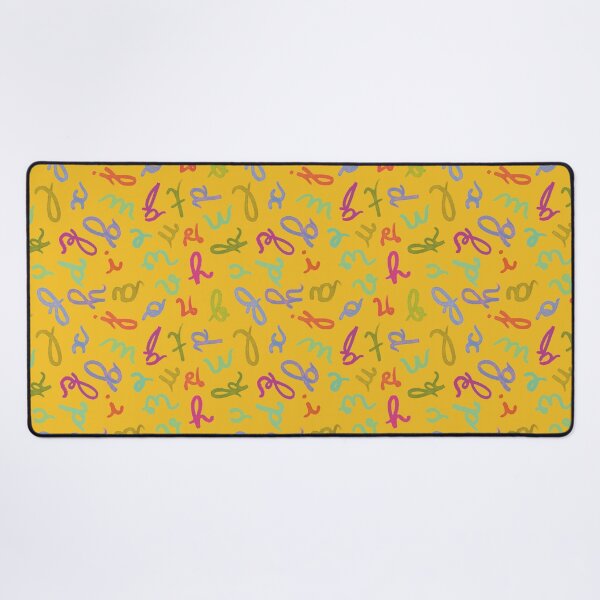Item preview, ABC yellow cute cursive letters designed and sold by camilacarvalho.