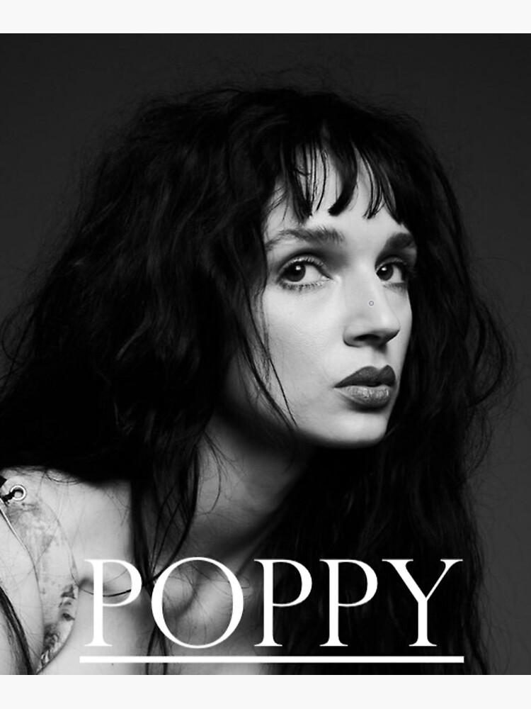 "POPPY Black and White Name" Sticker for Sale by MikaNeko Redbubble