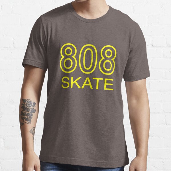 808 SKATE. HAWAIIAN ISLANDS SKATER. WHITE ON BLACK.