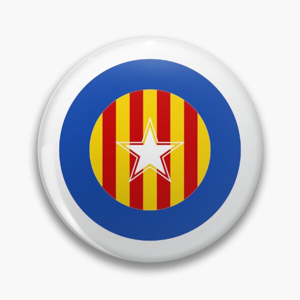 Item preview, Senyera estelada blava Catalan Red Yellow Blue Star Retro Roundel designed and sold by ModSupporters.