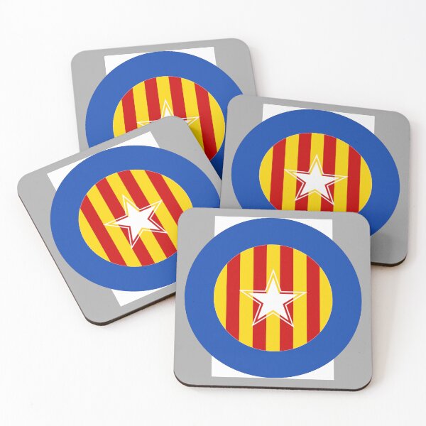 Item preview, Senyera estelada blava Catalan Red Yellow Blue Star Retro Roundel designed and sold by ModSupporters.