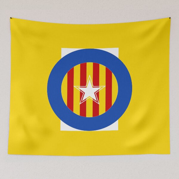 Item preview, Senyera estelada blava Catalan Red Yellow Blue Star Retro Roundel designed and sold by ModSupporters.