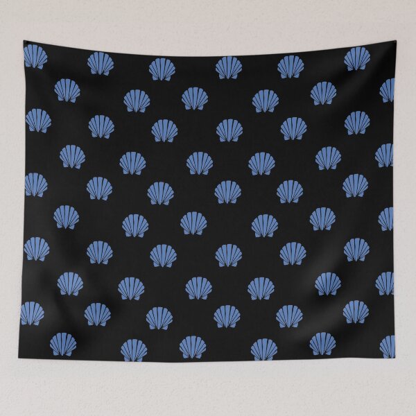 Item preview, blue shells pattern designed and sold by stickers-packs.