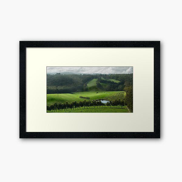Adelaide Hill's in Green. Framed Art Print