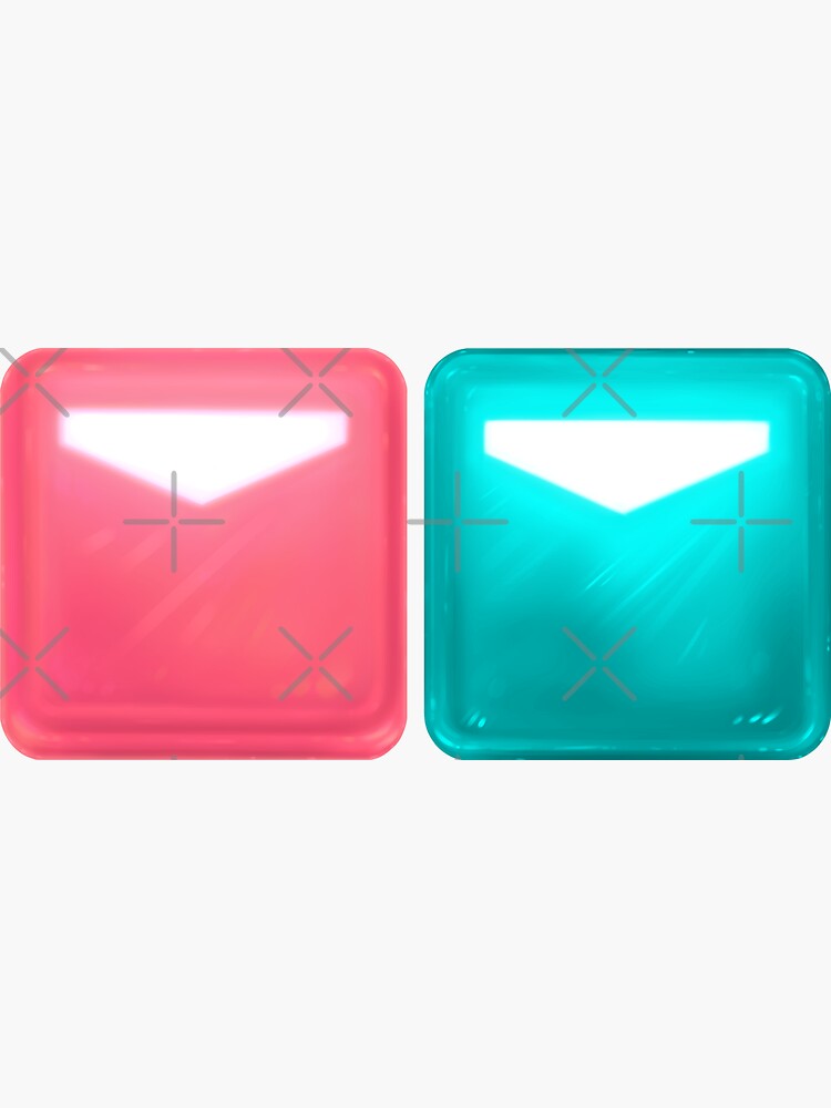 Beat Saber Block Pattern 2022 Pink Peach And Cyan Blue Sticker For