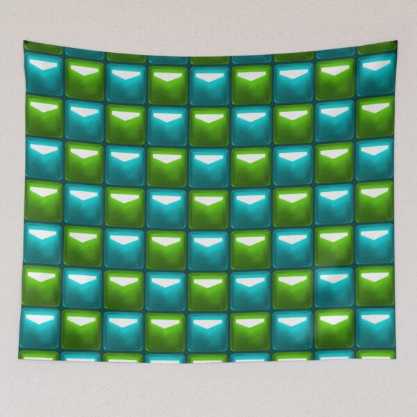 Item preview, Beat Saber Block Pattern 2022 - Pear Green & Cerulean Blue designed and sold by JessySketches.