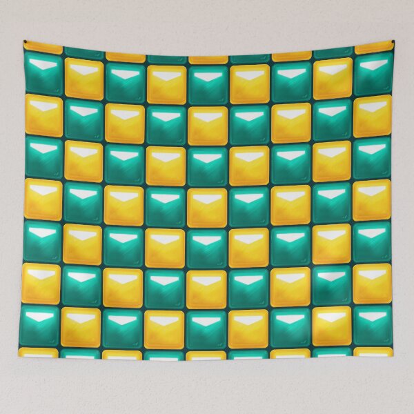 Item preview, Beat Saber Block Pattern 2022 - Seafoam Green & Golden Yellow designed and sold by JessySketches.