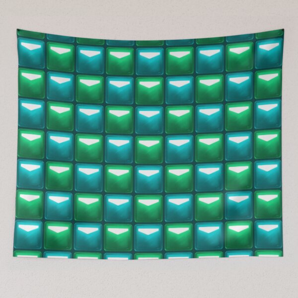Item preview, Beat Saber Block Pattern 2022 - Sea Green & Cerulean Blue designed and sold by JessySketches.