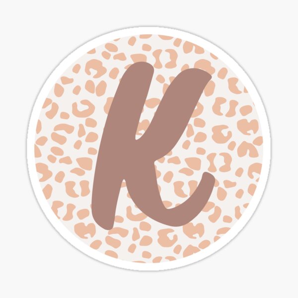 Monogram Letter K Leopard Sticker