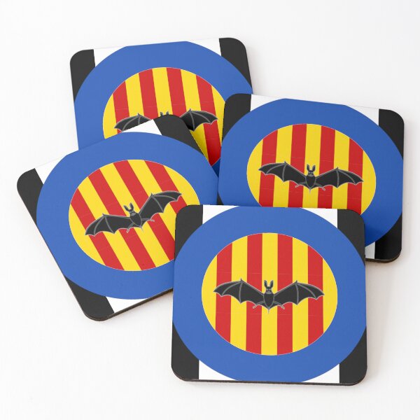 Item preview, Los murciélagos (The Bats) Los Che, Valencia, Catalan Red Yellow Blue Retro Roundel designed and sold by ModSupporters.
