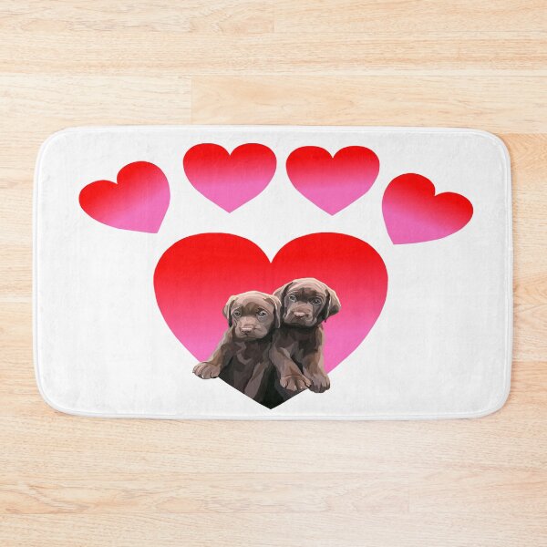 Item preview, Paw Print Heart Chocolate Labrador Retriever Puppies designed and sold by Deborah Camp.