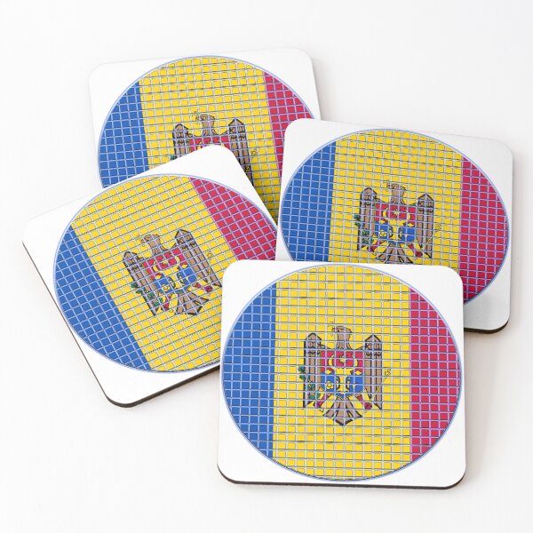 Item preview, Moldova Flag Rounded - Squares Pixel  designed and sold by MoonElite.