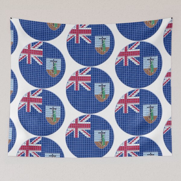 Item preview, Montserrat Flag Rounded - Squares Pixel  designed and sold by MoonElite.