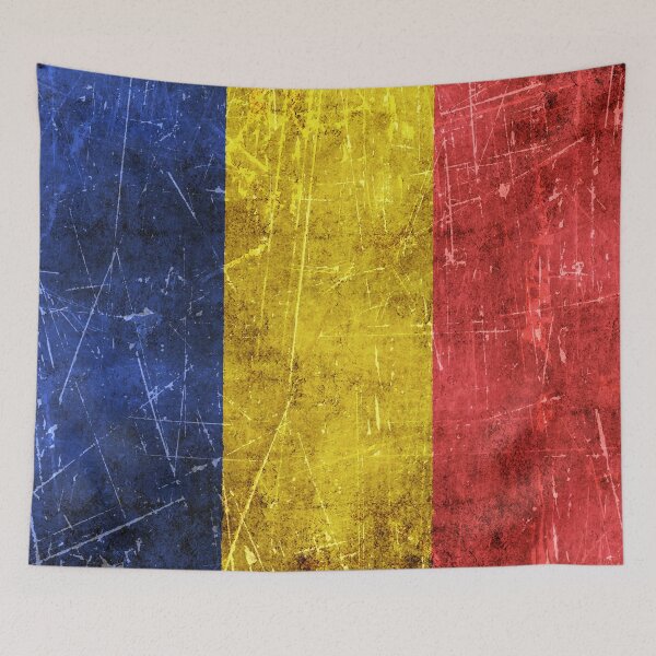 Item preview, Vintage Aged and Scratched Romanian Flag designed and sold by JeffBartels.