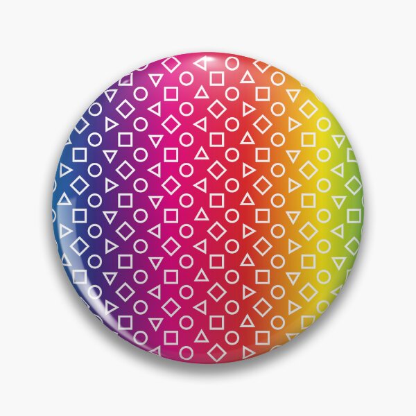Item preview, Shape Design Limited Edition Pride Month Outlines of rotating squares and triangle with circles pattern on a rainbow background designed and sold by Shapes-Design.