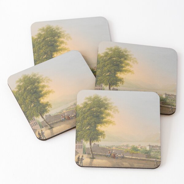 Item preview, Johann Heinrich Bleuler dJ Aussicht von Vevey ,Terrace St. Martin near Vevey Swiss art in Zurich designed and sold by TeeARTHY.