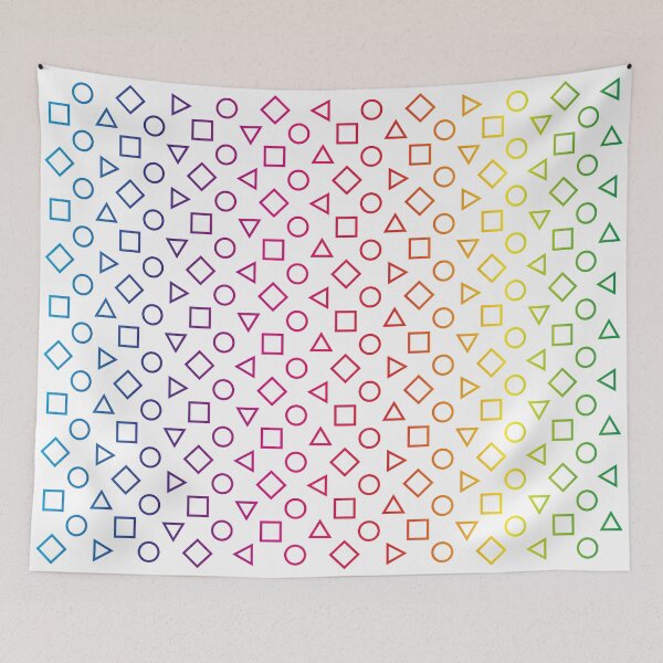 Item preview, Shape Design Limited Edition Pride Month Outlines of rotating squares and triangle with circles pattern designed and sold by Shapes-Design.