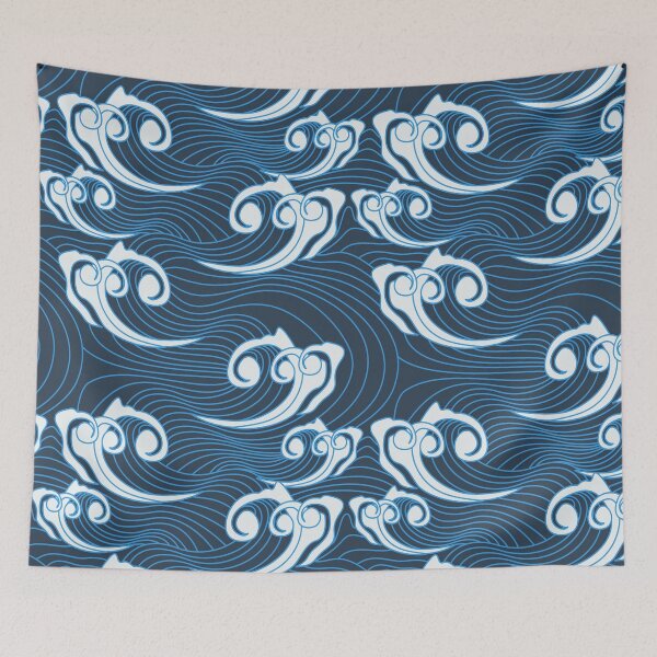 Item preview, Japanese Ocean Waves Seamless Pattern designed and sold by delikedesign.
