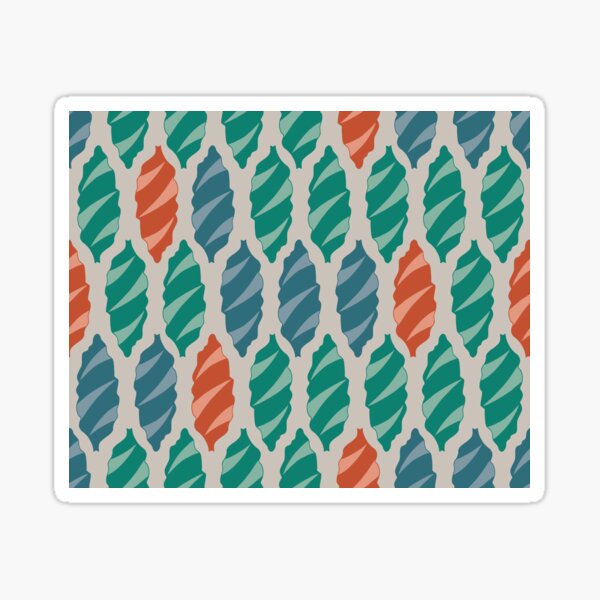 Zigzag Leaves in Boho Colors Sticker