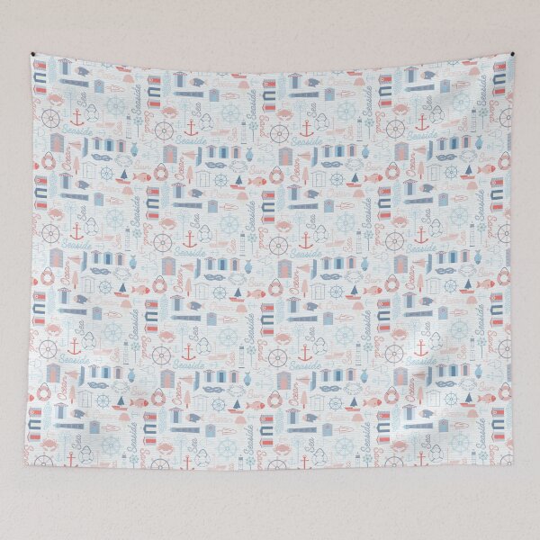 Item preview, Nautical Ocean Vibes Seamless Pattern designed and sold by delikedesign.