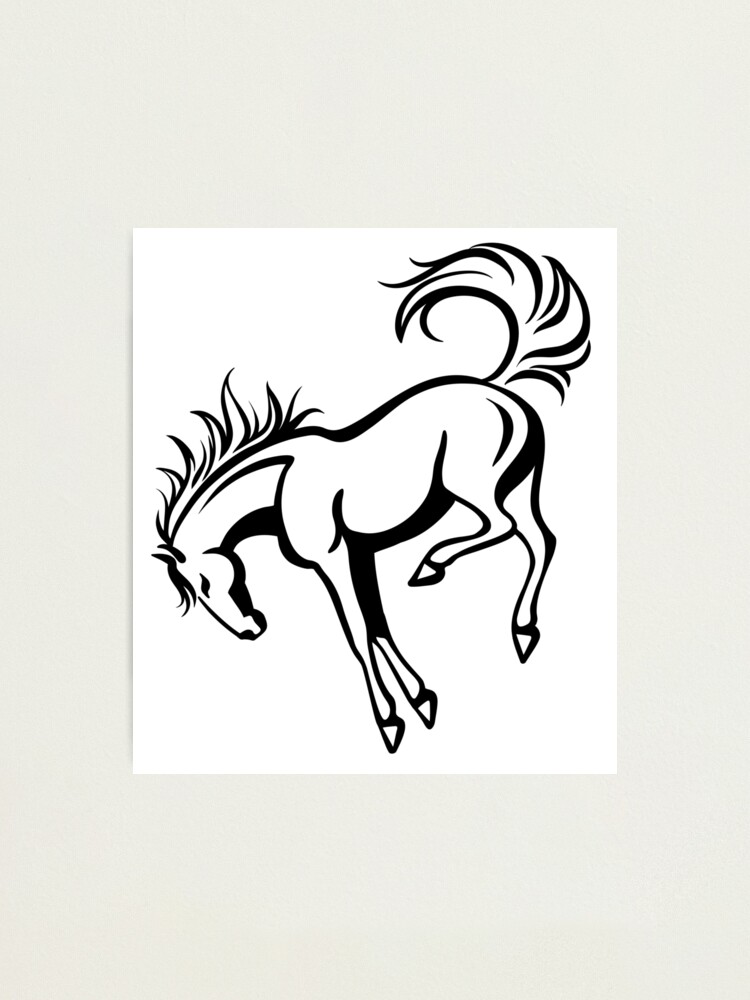 Black and White Horse Outline for Coloring · Creative Fabrica