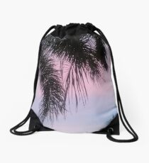 Precious Pink Palm Drawstring Bag