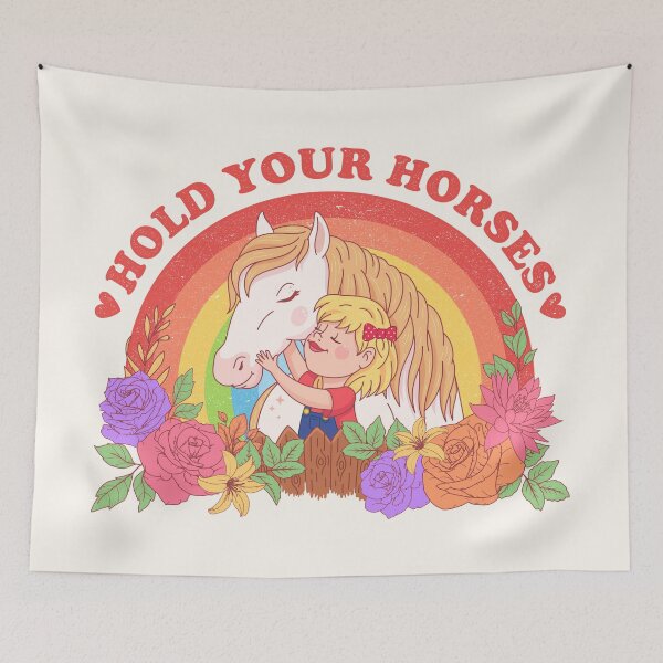 Item preview, Hold Your Horses Floral Rainbow designed and sold by Wishinglob.