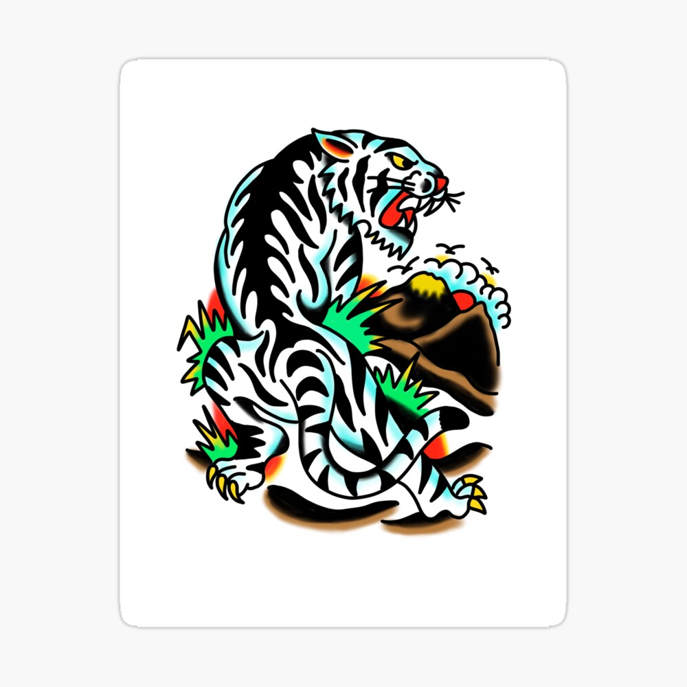 Buy Art Print Tiger Art Print Neo Traditional Tattoo Flash Tiger Art Print  Illustrated Tiger Design Online in India - Etsy
