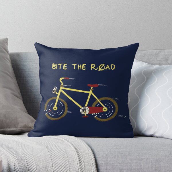 A Bike That Bites The Road Throw Pillow