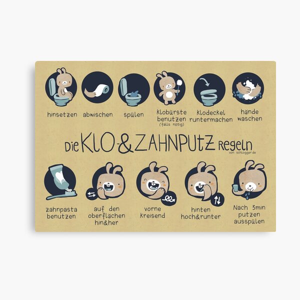 Loo and toothbrushing rules for children Canvas Print