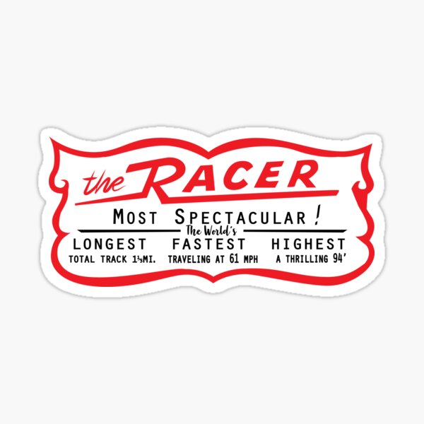 "The Racer - Kings Island Classic Sign" Sticker for Sale by